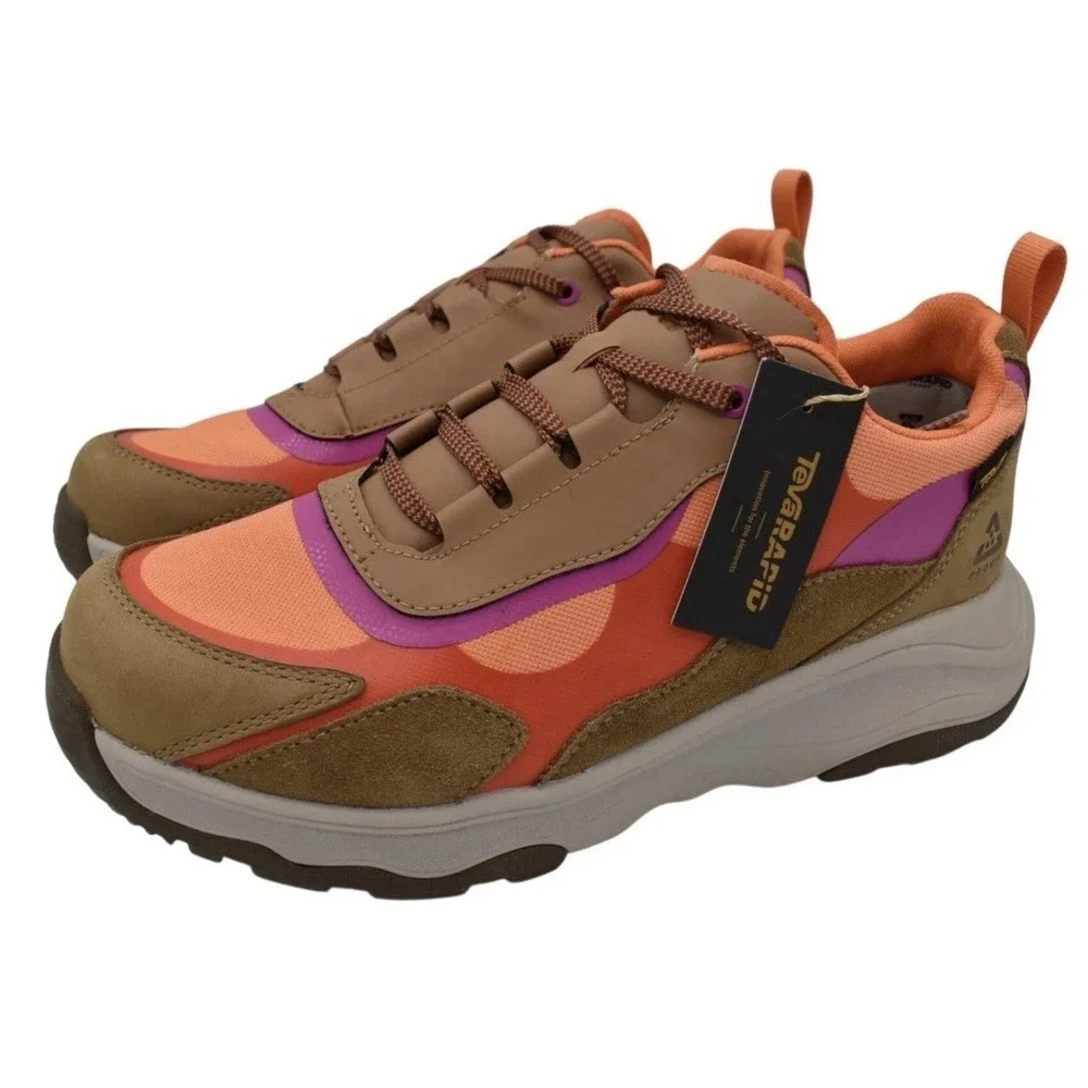 Teva Women Geotrecca Rapid Proof Low Brown Coral Waterproof Hiking Shoes Size 5